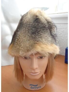 EXCELLENT AMERICAN GRAY FOX FUR HAT WOMEN WOMAN SIZE ALL